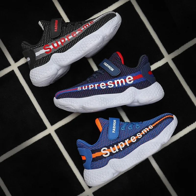 

BOY'S Shoe 2019 New Style Spring And Autumn Big Boy Punched Sheet Surface Mesh Shoes Students 10 Children Sports Shoes 12-Year-O