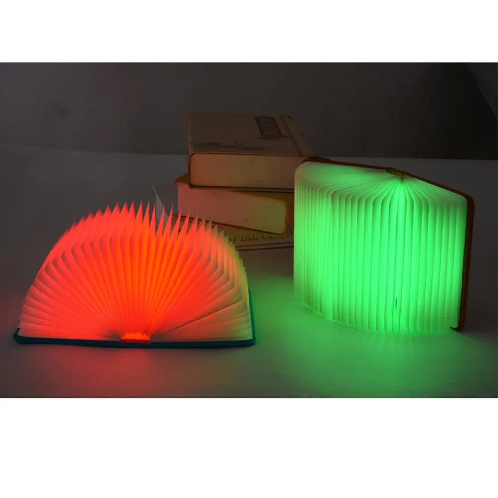 

Page-turning Five-color Book Lamp Nightlight Usb Charging Led Folding Book Lamp Multi-color Discolored Book Lamp Dropshipping