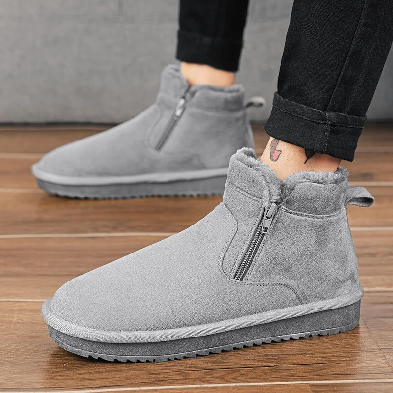 

2019 Winter New Style Trend Men Snow Boots Korean-style Autumn And Winter plus Velvet Warm Cotton-padded Shoes