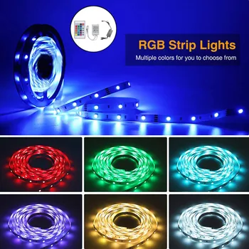 

5050 RGB LED Strip Waterproof WIFI LED Music Voice Control USB Powered LED Light Strip Remote Bluetooth Controller