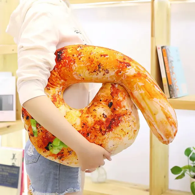 70cm Big 3D Simulation BBQ Pillow Chicken Wing Leg Shrimp Fish Squid Plush Toy Children Brithday Gifts