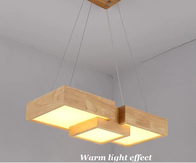 LukLoy светодиодный светильник в скандинавском стиле, подвесной светильник из дерева, креативная Подвесная лампа, твердый деревянный обеденный столик, лампа, деревянная гостиная, легкая одежда