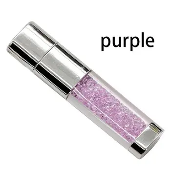 

PINK PURPLE Portable Mini Pen Drive Natural Diamond Rectangle USB Flash Drive 8GB 16GB 32GB 64GB Crystal Flash Disk Memory Stick