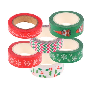 

6 Rolls Washi Tapes Cartoon Christmas Decorative Paper Masking Tape for Diary DIY Gift Wrapping Scrapbook