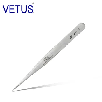 38 ST-10 Натуральная Vetus ST Серия HRC 38 ультра точный 302 нержавеющий Пинцет для наращивания ресниц норки анти-Кислотный - Цвет: 38 ST-10