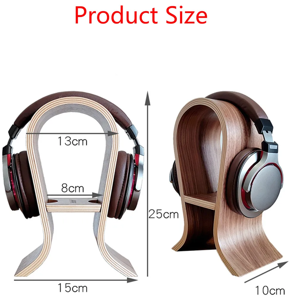 Universal Headphone Stand Wooden Headset Hanger Hook U Shape Earphone Stand Desk Display With winding Good Quality New Arrivals