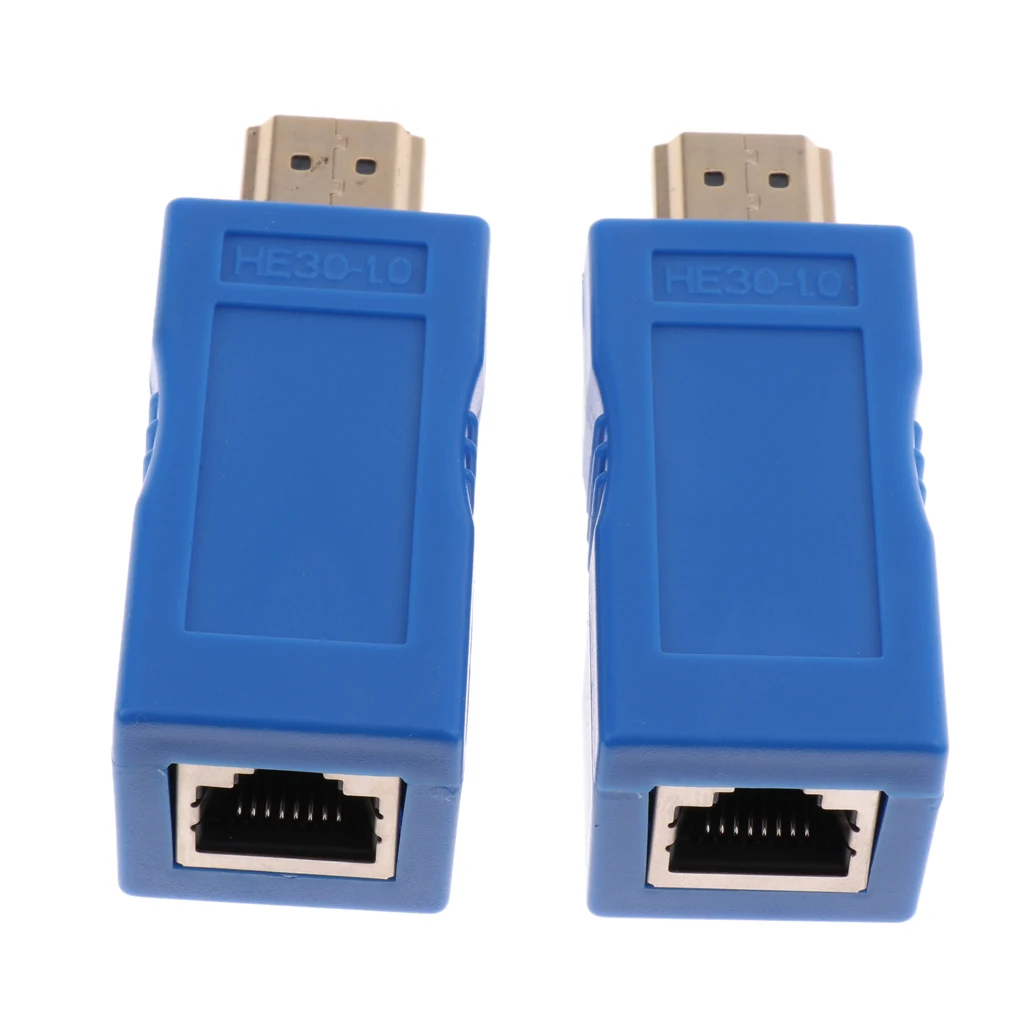 Синий HDMI 30 м удлинитель к RJ45 Cat5 сетевой LAN Ethernet адаптер