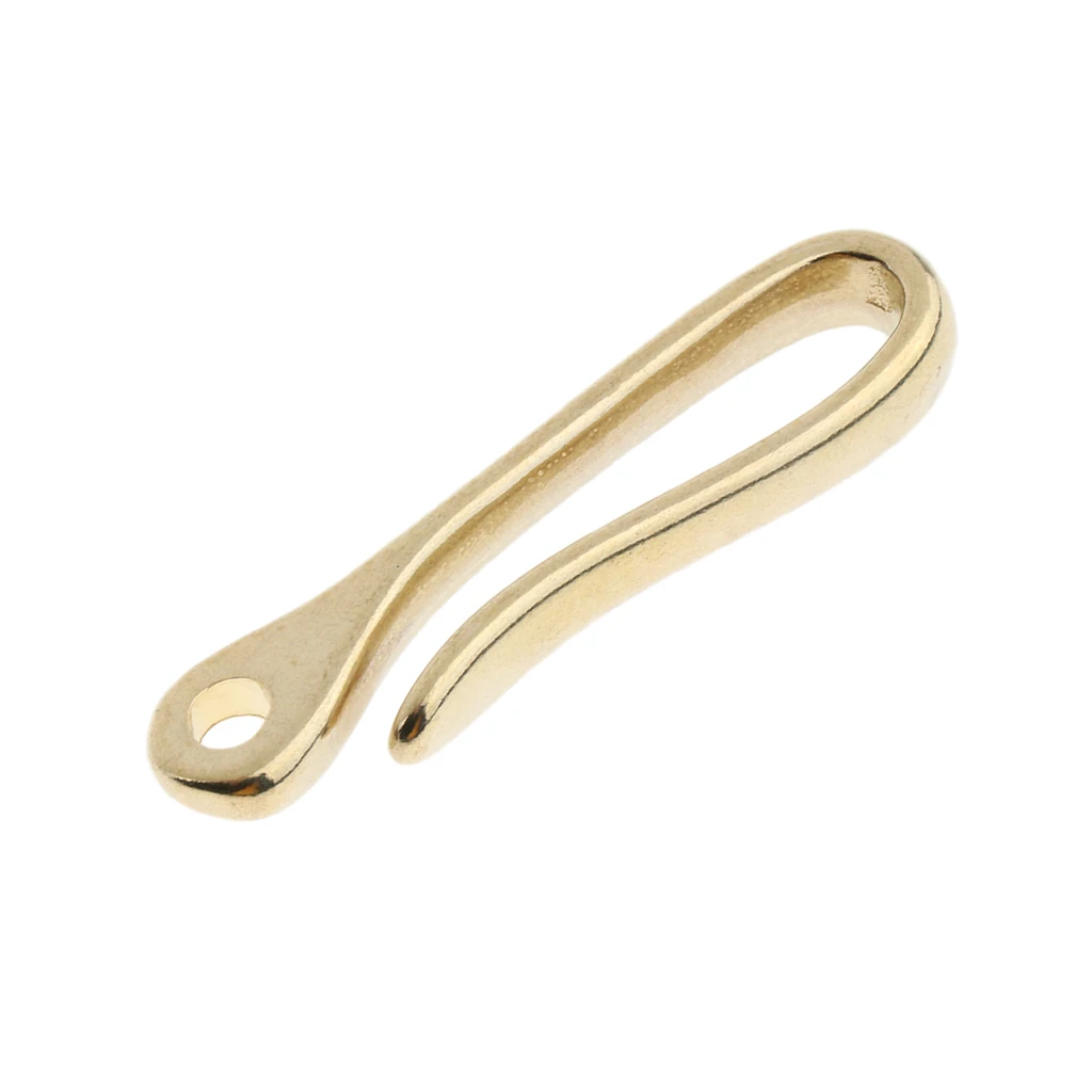 Vintage Solid Brass key Ring Belt U Hook Wallet Chain FOB Clip Biker
