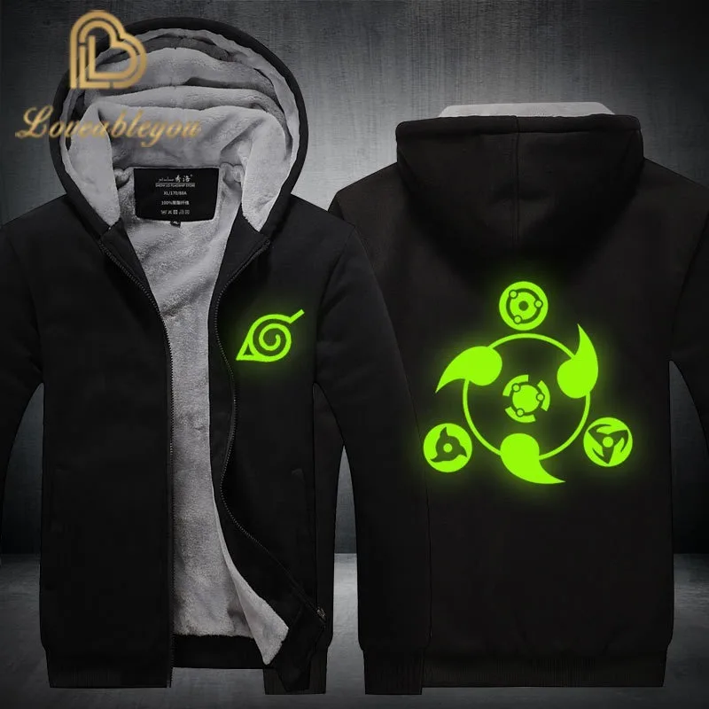 

2019 New Naruto Hoodies Uchiha Syaringan Sweatshirts Hooded Men Fashion Hokage Ninjia Cartoon Printed Jackets Thick Coats S-5XL