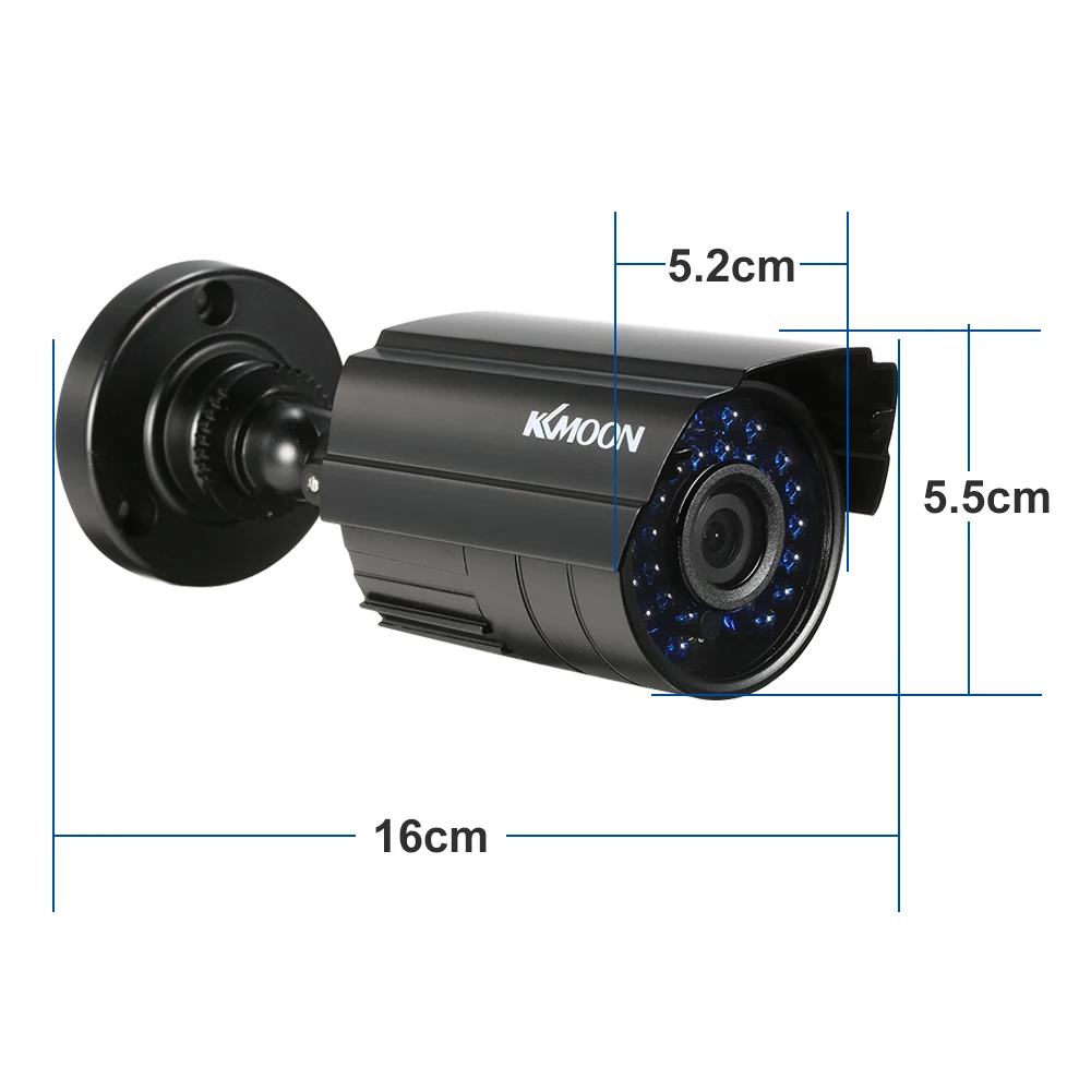 KKmoon 1080P AHD Bullet Водонепроницаемая камера видеонаблюдения 2.0MP 1/2. 8 CMOS 30 шт 3,6 мм Массив ИК светодиодов ночного видения IR-CUT