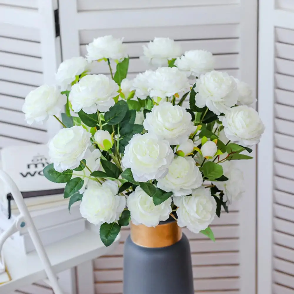 Искусственные цветы с 3 головками свадебные сценическая фоновая декорация