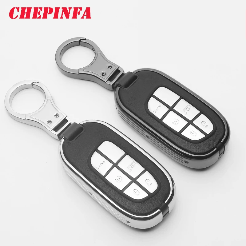 

Metal Car Key Case Cover Keychain For Jeep Renegade 2014 2015 Grand Cherokee Chrysler 300C car keys accessories protect shell