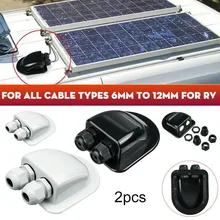 

2pcs Solar Panel Roof Top 2-Cable Entry Gland Box For Motorhome Camper RV Boat Case Van Travel Trailer Caravan Boat