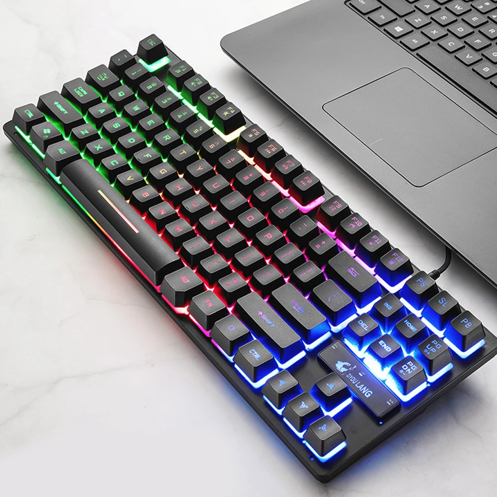 

K16 87-Key Game Mechanical Feel Keyboard Usb Wired Backlight Computer Keyboard Gaming Computer Accessories Desktop game keyboard