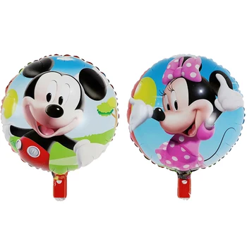 

50PCS Mickey Minnie Cartoon Foil Balloons Cartoon Animal Mouse Round Shape Ballons Decoration Birthday Helium Toys For Children