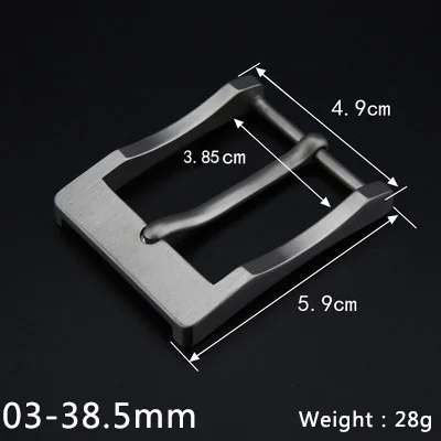 03-38mm Meetee 1pc High-grade Pure Titanium Alloy Belt Buckle Anti-allergy Pin Buckle Belt Head Clip DIY Jeans Leathercrafts Accessories - Цвет: 03-38mm