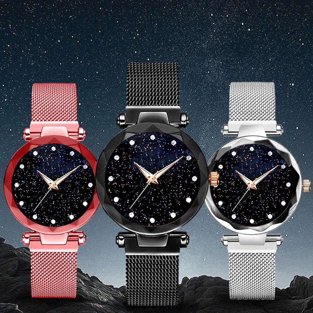 Женские часы Reloj Mujer роскошные Sta-rry Sky с магнитным ремешком кварцевые наручные Relogio