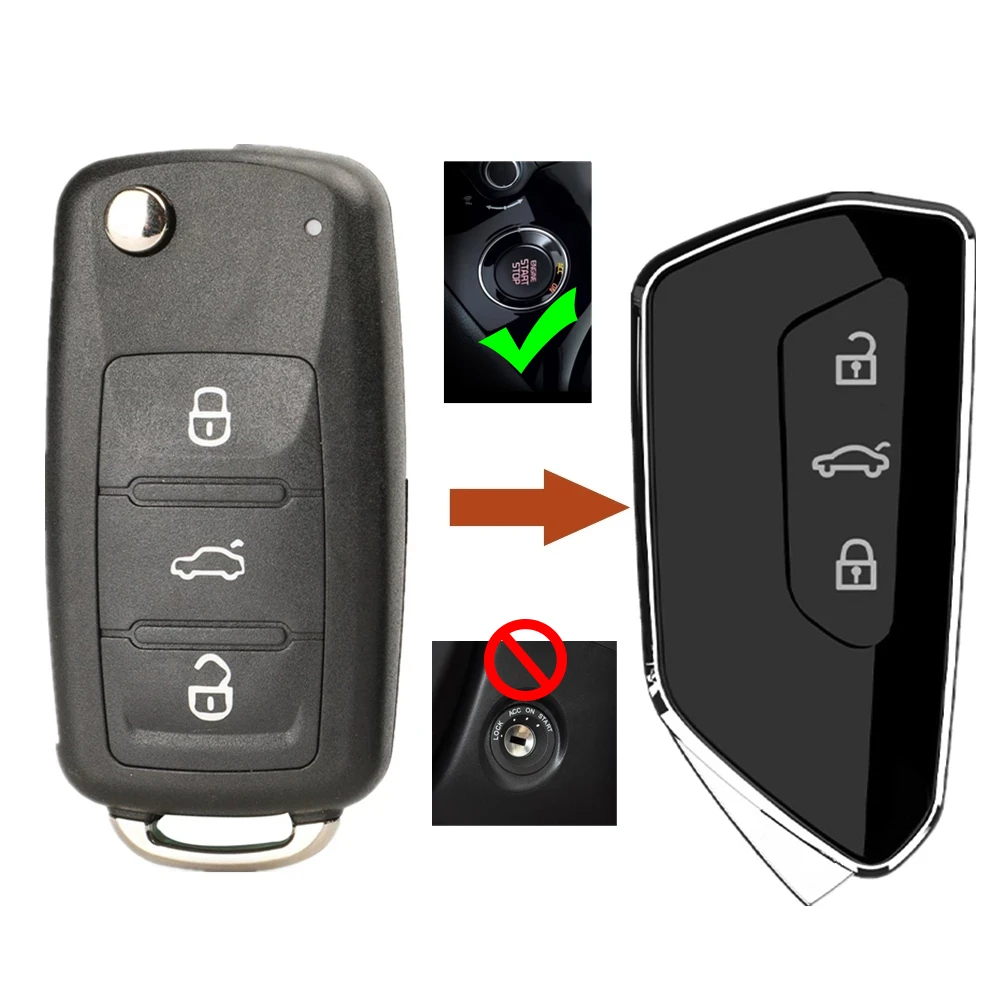 Car Keyless Remote Key 202aj 202n Modified Golf 8 Mk8 Key For Vw Golf