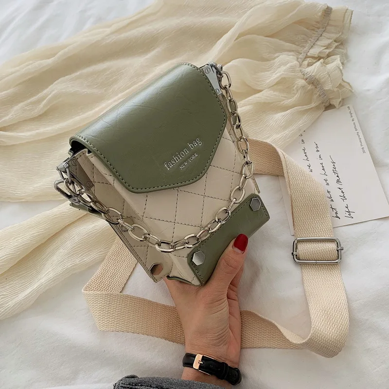 

New Arrival Bag Women's 2020 New Style Broadband Korean-style Rhombus Chain Bucket Bag Fashion Spiraea Crossbody Bag
