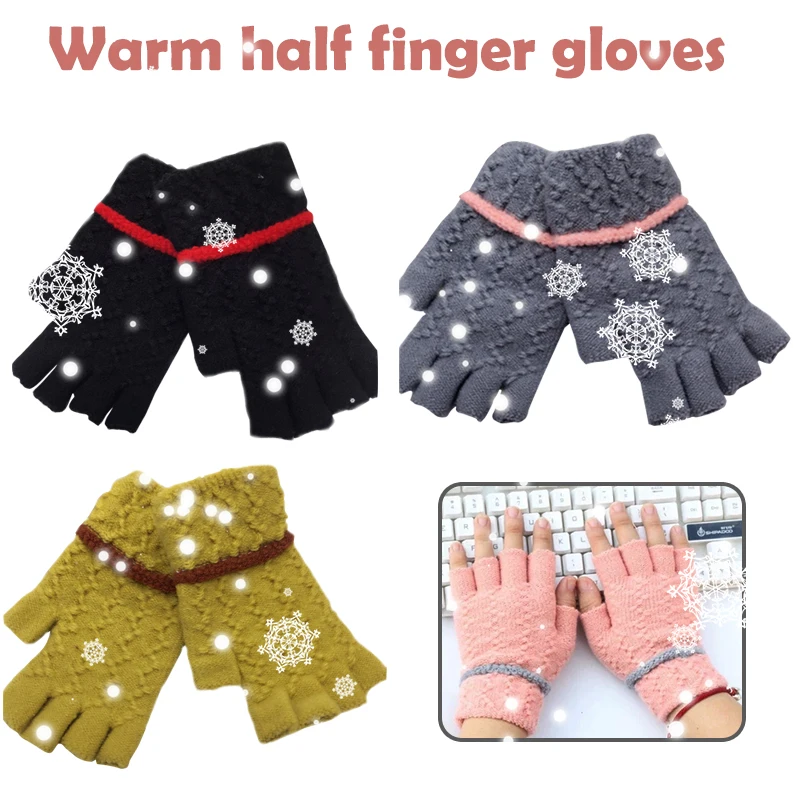 Lady Wool Mittens Motorcycle Warm Gloves Riding Glove Bicycle Mobile Phone Non Slip Winter