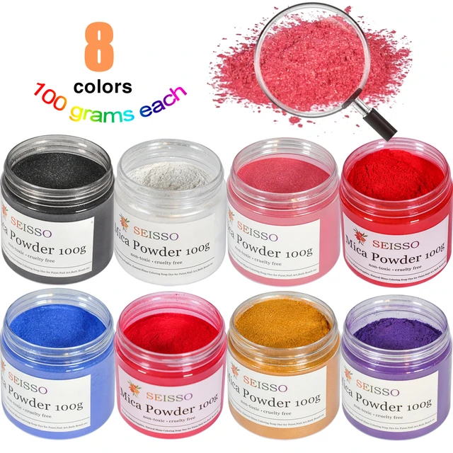 Mica Powder Coloring Pigment Dyeing and Coloring Function for Epoxy Resin,  Soap Making Supplies, Lip Gloss, Bath Bomb, Acrylic Paints, Cosmetic Pigment  SEISSO 32 Colors 