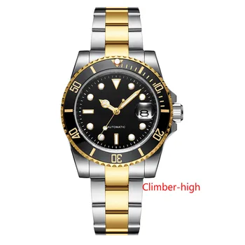 

10Bar 40mm Men's Diver Watch Automatic Sapphire Crystal Two-Tone Gold Bezel Stainless Steel Mechanical Wristwatches 2020 Luxury