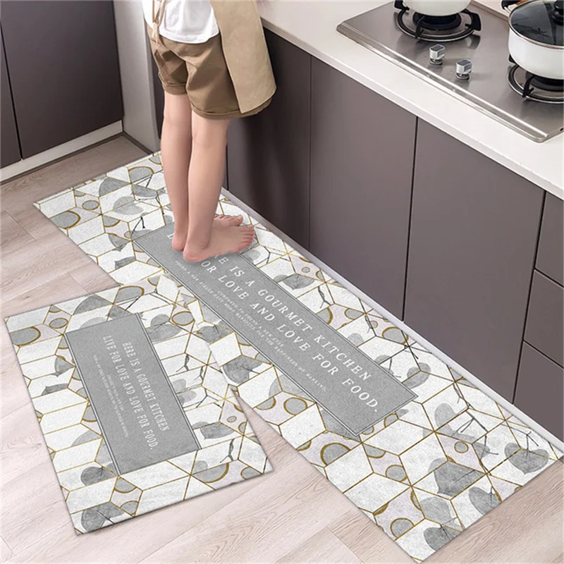 morden pink Washable non-slip kitchen rugEntrance Doormat Bedroom Printed Floor Living Room Carpet Bathroom Decor for kitchens | Дом и сад