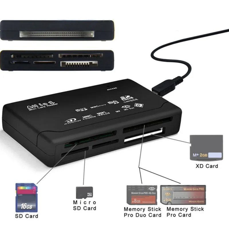 Профессиональный Универсальный M2 XD CF кард-ридер SD кард-ридер USB 2,0 высокоскоростной кард-ридер
