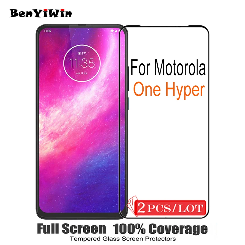 2PCS Original Full Cover Screen Protector Tempered Glass For Motorola One Hyper Protective Moto OneHyper XT2027 Film | Мобильные