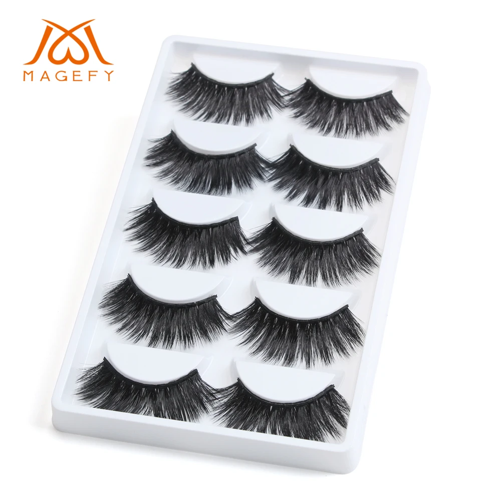

2/5 Pairs 3D Soft Mink Hair False Eyelashes Handmade Natural/Thick Long Lashes Eye Makeup Tools Faux Eye Lashes Extension