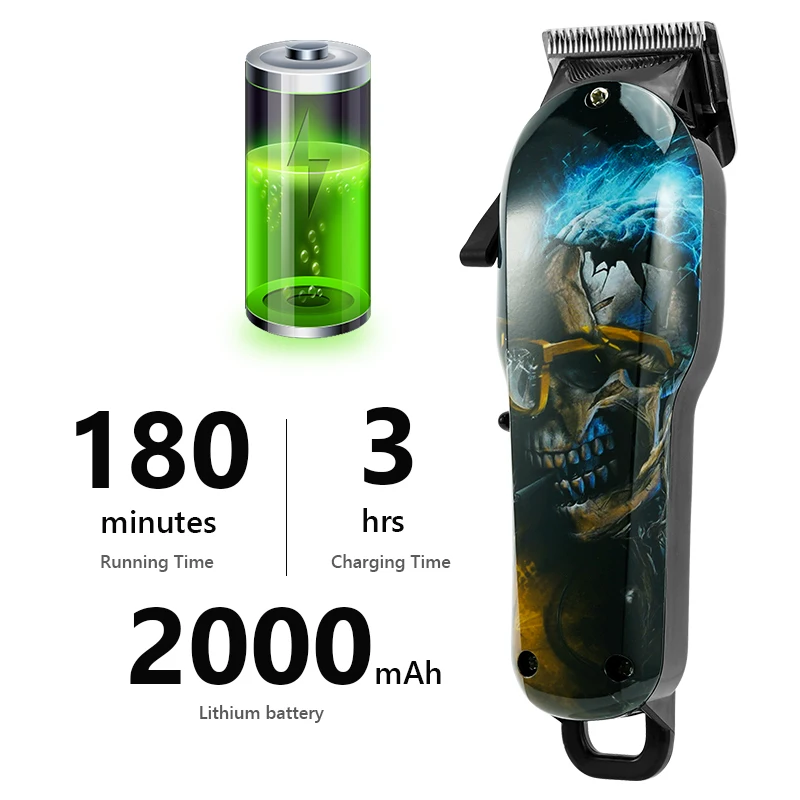 Wireless Salon Hair Clipper Professional Hair Trimmer Men Electric Powerful Motor Barber Cutting Machine Lithium Battery