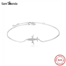 Браслет из серебра 925 пробы, браслеты для женщин, ювелирное изделие, самолет, самолет, Очаровательная цепочка, подарок