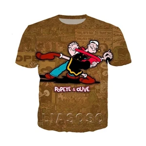 5 Модный дизайн мультфильм аниме Popeye футболка для мужчин/женщин футболки с 3D-принтом унисекс Harajuku стиль футболка уличная топы p1 - Цвет: 5