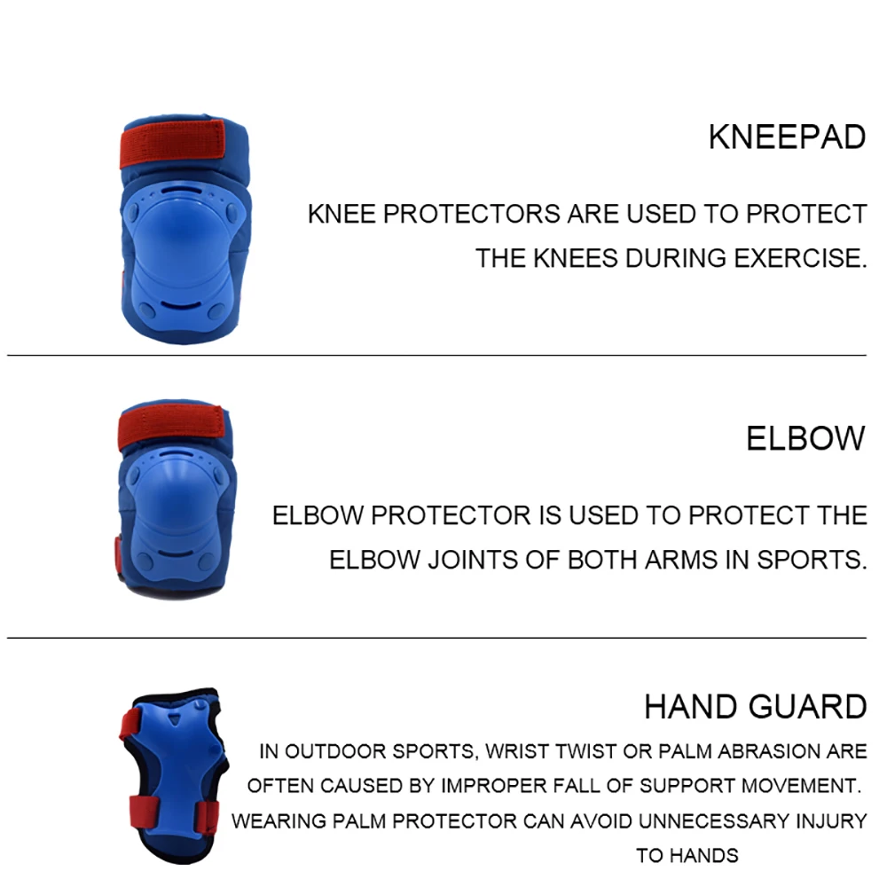 Skybulls 6pcs/Set Kids Knee Pads Elbow Pads Wrist Protector Bicycle Skateboard Skate Roller Outdoor Sports Protective Gear Set Skybulls 6pcs/Set Kids Knee Pads Elbow Pads Wrist Protector Bicycle Skateboard Skate Roller Outdoor Sports Protective Gear Set