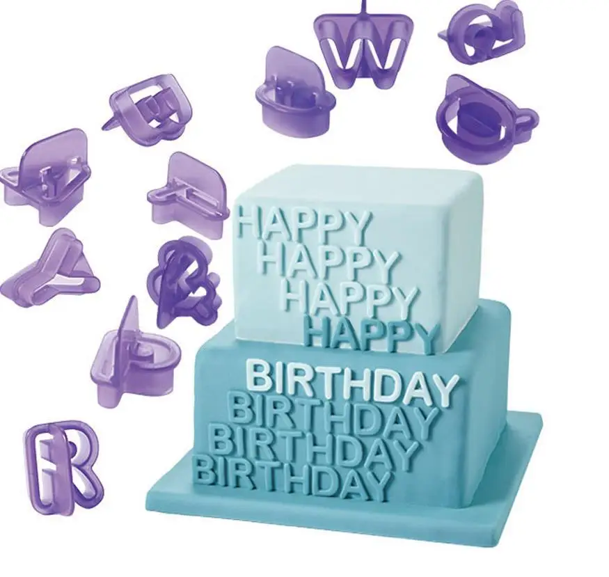 40pcs/set Alphabet Number Cookies Cutter Fondant Biscuit Cutter Mold Figure Letter Pastry Cake Mould Baking Decorating Tools