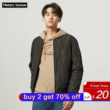 

Metersbonwe New Winter Padded Cotton Coats Imitation Lambskin Men Baseball Jacket Short Air Force Clothes Wear On Both Sides