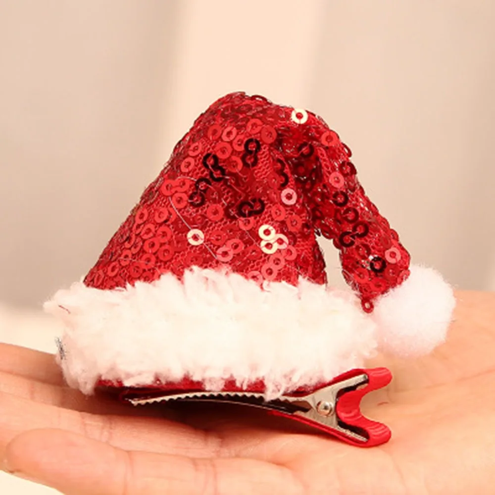 Модная Рождественская заколка для волос Рождественская елка шляпа шпильки аксессуары для волос для девочек детское украшение для вечеринки подарок