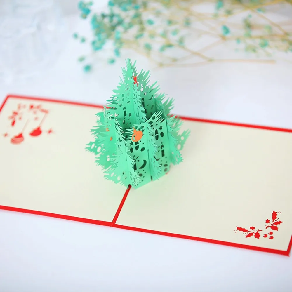  3D Pop Up Greeting Cards Xmas Wedding Birthday Christmas Postcard Xmas Gift Invitation Card 1pc 15x - 4.00026E+12