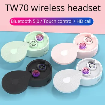 

TWS Wireless Bluetooth 5.0 Earphone Touch Control Earbuds with Microphones Headsets Noise Reduction HD Call Stereo Headphones