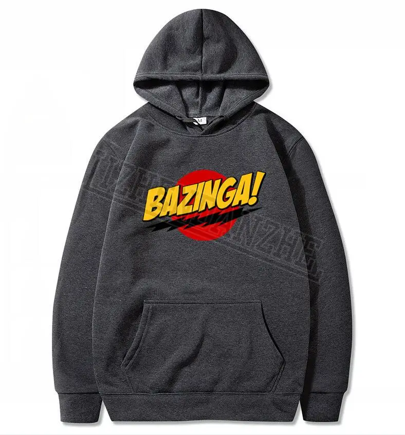 HanHent The Big Bang Theory толстовки BAZINGA Sheldon повседневные толстовки стильные женские толстовки с принтом топы - Цвет: Темно-серый