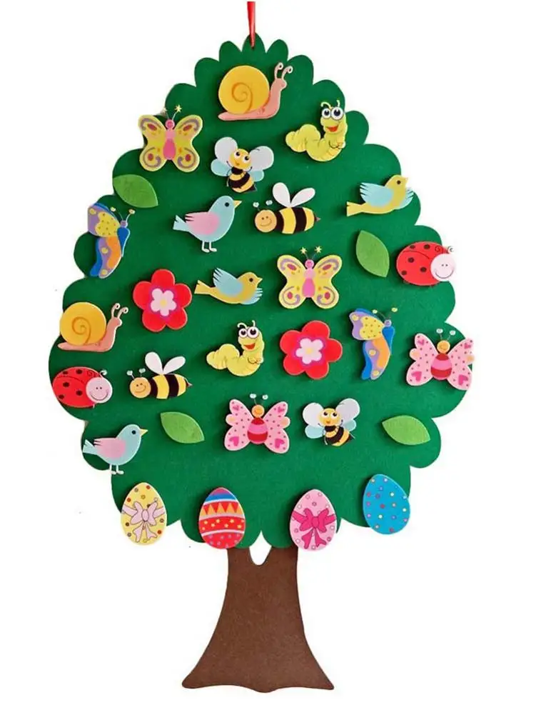 

2020 Easter Children DIY Felt Pendant Children's Room Cartoon Wall Decoration Pendant Educational Toy For Kid Children