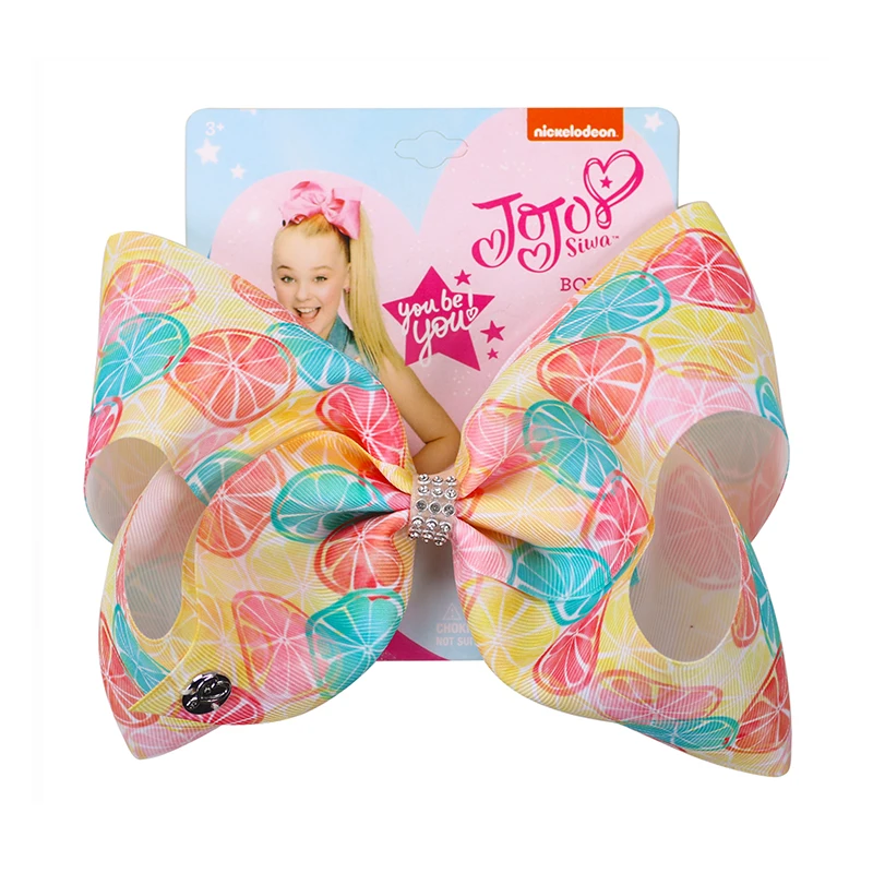 20pcs/lot 8"Fruit Hair Bows Jojo Siwa Bows for Girls Kids Hairgrips Grosgrain Ribbon Hairpins Hair Accessories