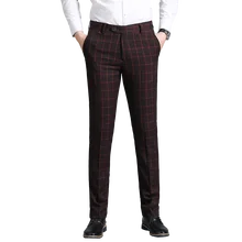 Зимний толстый костюм обтягивающие мужские брюки подходят модные клетчатые платья Брюки Плюс Размер Мужская рубашка в полоску мужские брюки для вечеринок в клетку