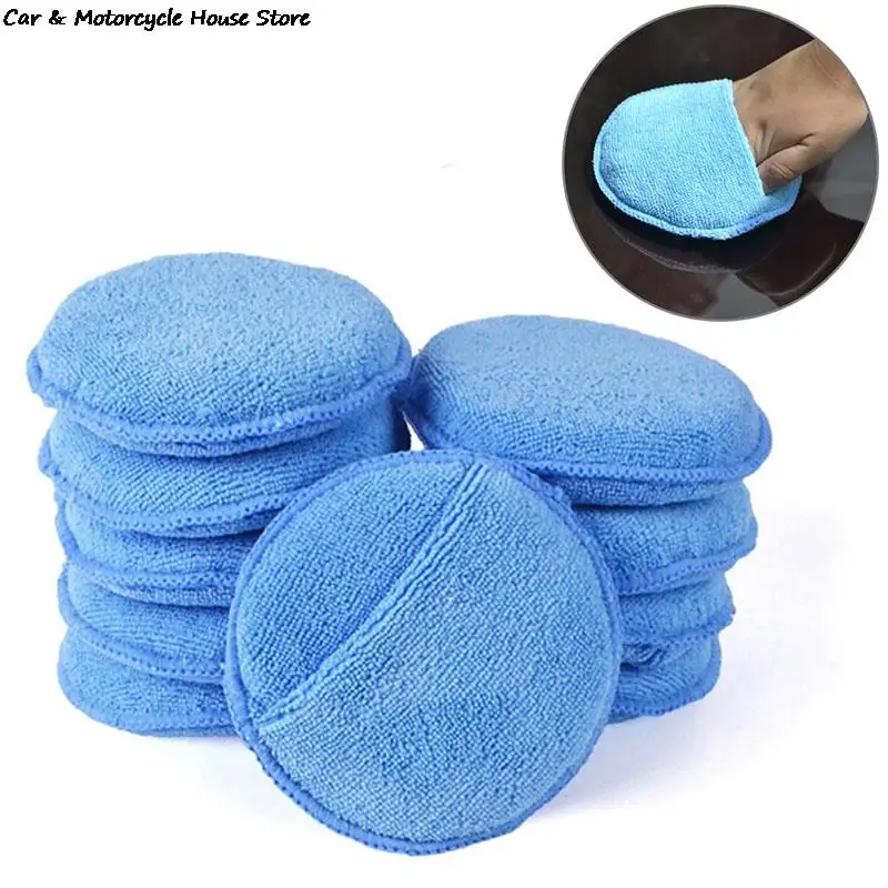New 1pc Microfiber Wax Applicator Pad 5" Diameter With Finger Pocket