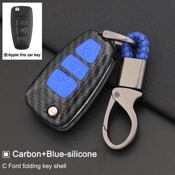 

Silicone+abs Car Flip folding key Cover Case for Ford Kuga Escape Ecosport Focus /ST RS Ford C Max MK2 Key 3 Buttons key Pouch