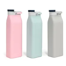 Складная Силиконовая бутылка для воды для путешествий и на открытом воздухе портативная складная Спортивная столовая-без BPA герметичная 20Oz