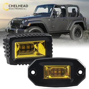 

Led Flood Light Pods Bulb Barlight Car Led Work Lamp 3000K Flush Mount Driving Lighting for 4X4 Off road SUV Truck 24V 12V