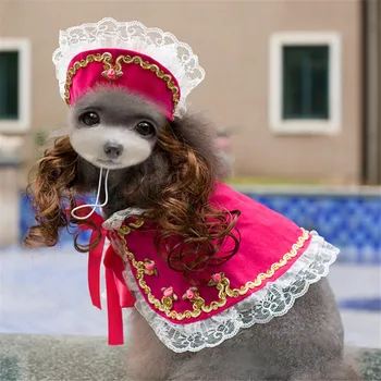 

Dog Clothes For Small Dogs Dress Spring Summer Puppy Small Dog Lace Princess Chihuahua Dog Mascotas Dog Trench with Hat Set