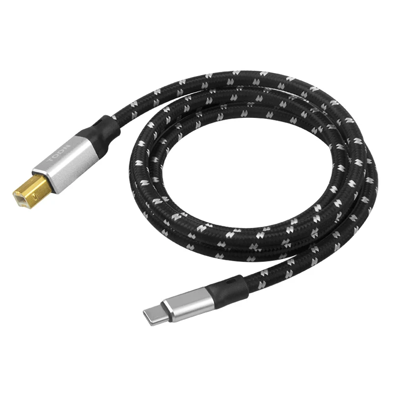 USB DAC Cable Type C to Type B HiFi Stereo 6N OFC Data Audio Digital Cable for Mobile Phone DAC