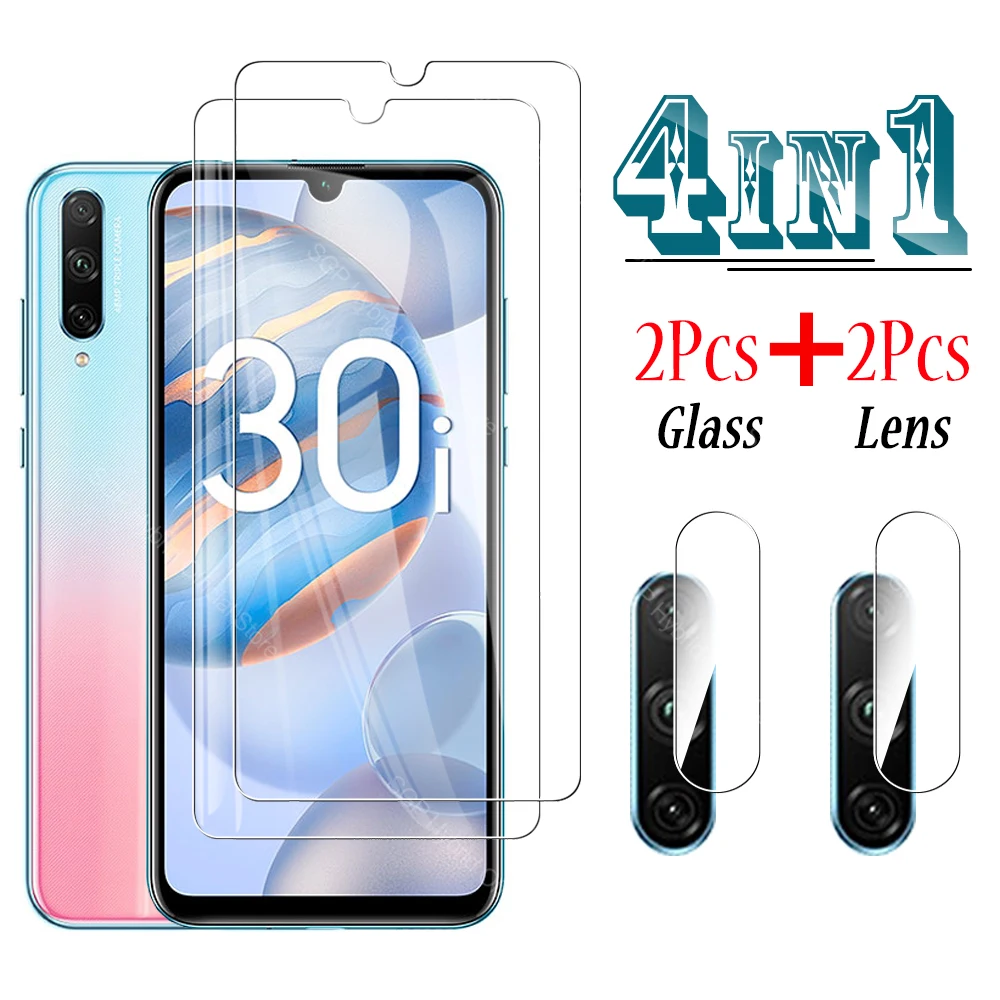 4-in-1 Honor30i Screen Tempered Glass Protector On The For Huawei Honor 30i 30 i Honor30 8X 8 X X8 Camera Lens Protective Film | Мобильные
